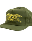 ANTIHERO BASIC EAGLE SNAPBACK OLIVE/YELLOW - The Drive Skateshop