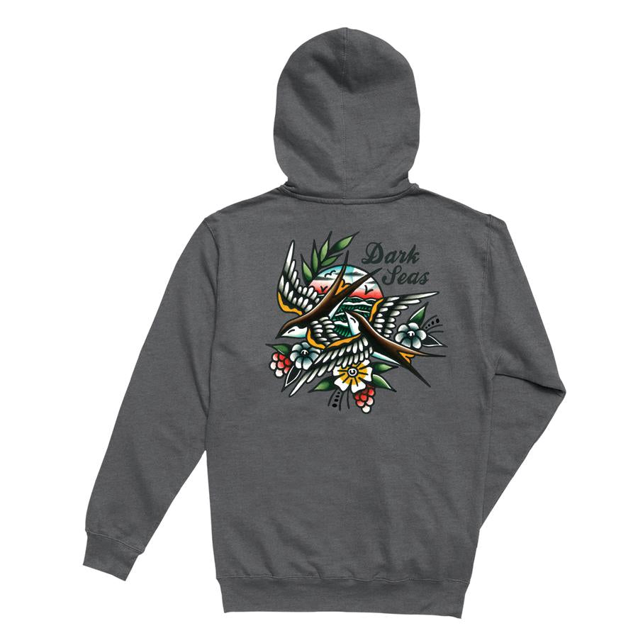 DARK SEAS HOODIE SPARROWS FLEECE GUNMETAL GREY - The Drive Skateshop