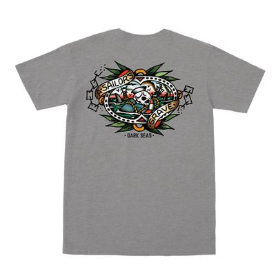 DARK SEAS GRAVEYARD STOCK TEE HEATHER GREY 