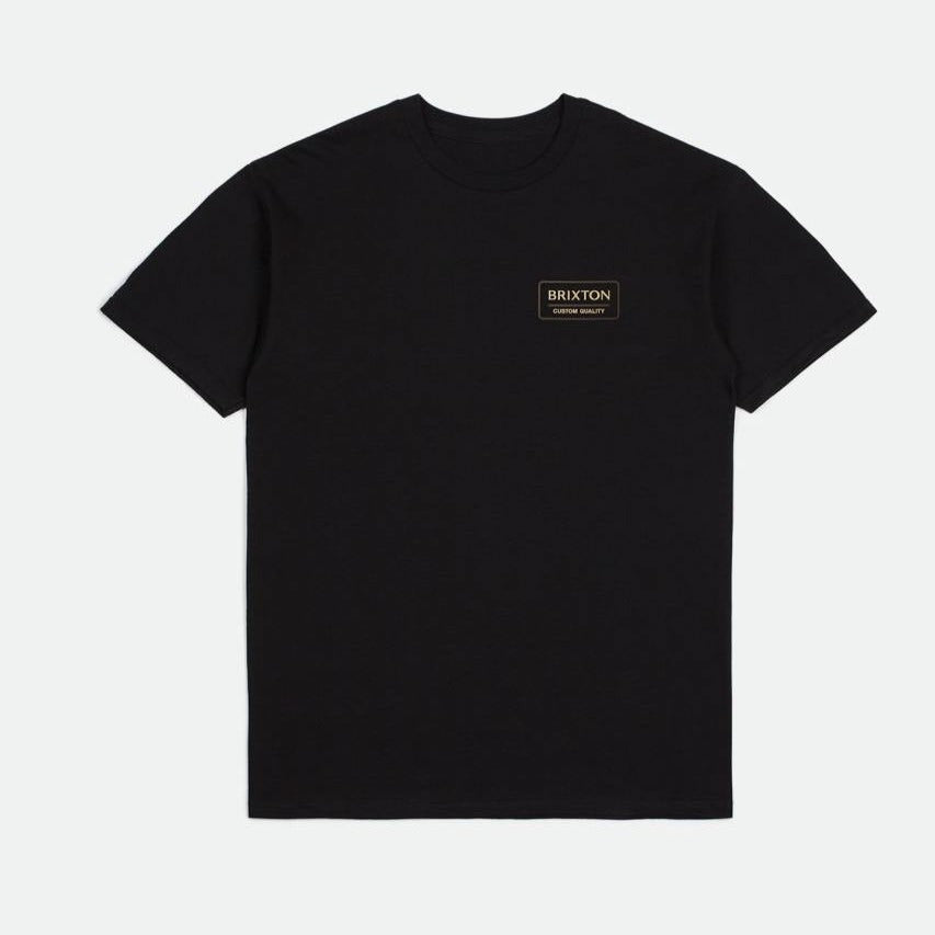 BRIXTON PALMER PROPER TEE BLACK/STRAW/DARK EARTH