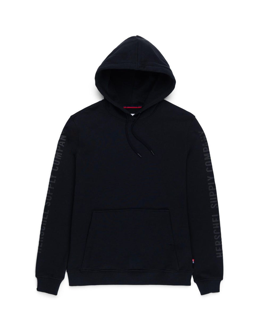 HERSCHEL SLEEVE PRINT HOODIE BLACK/BLACK - The Drive Skateshop
