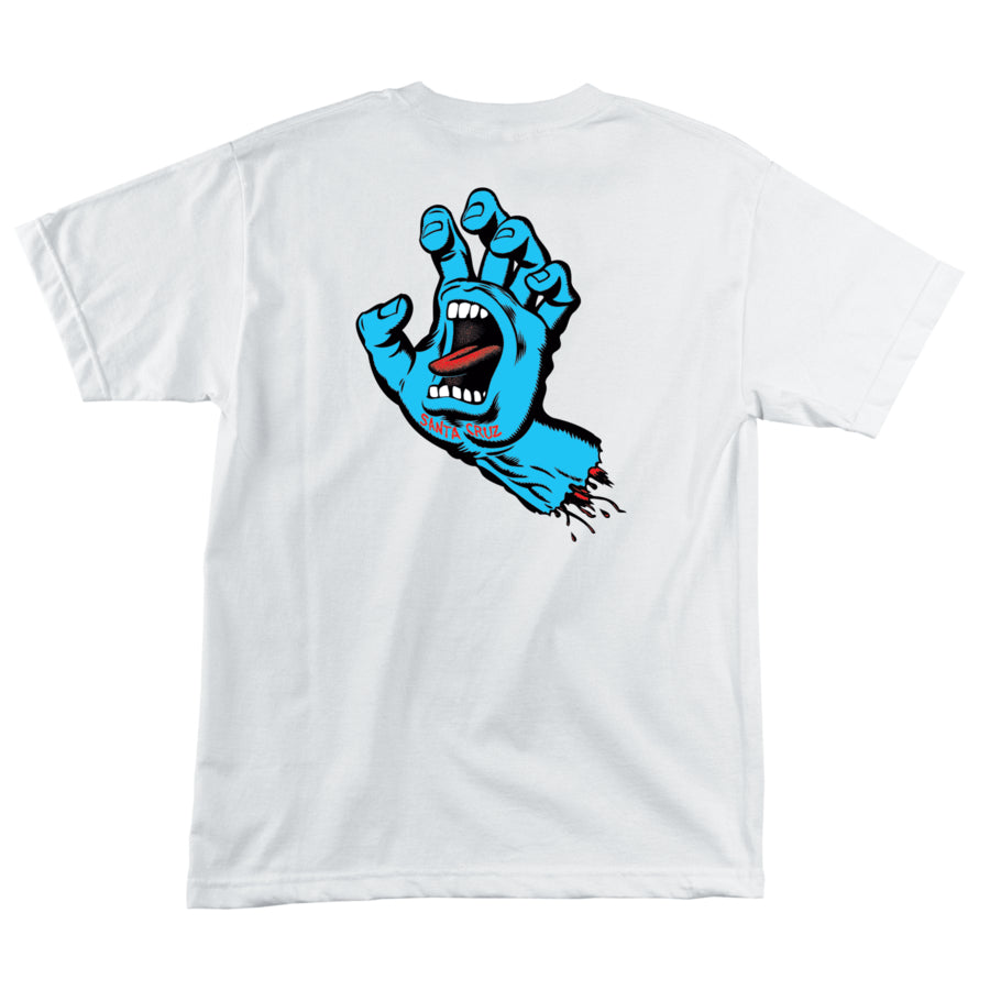 SANTA CRUZ T-SHIRT SCREAMING HAND WHITE | The Drive Skateshop