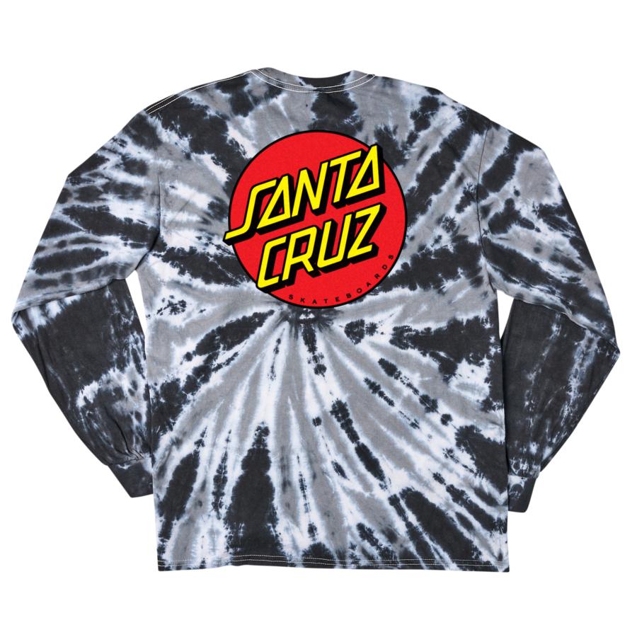 SANTA CRUZ L/S T-SHIRT CLASSIC DOT TWIST BLACK - The Drive Skateshop