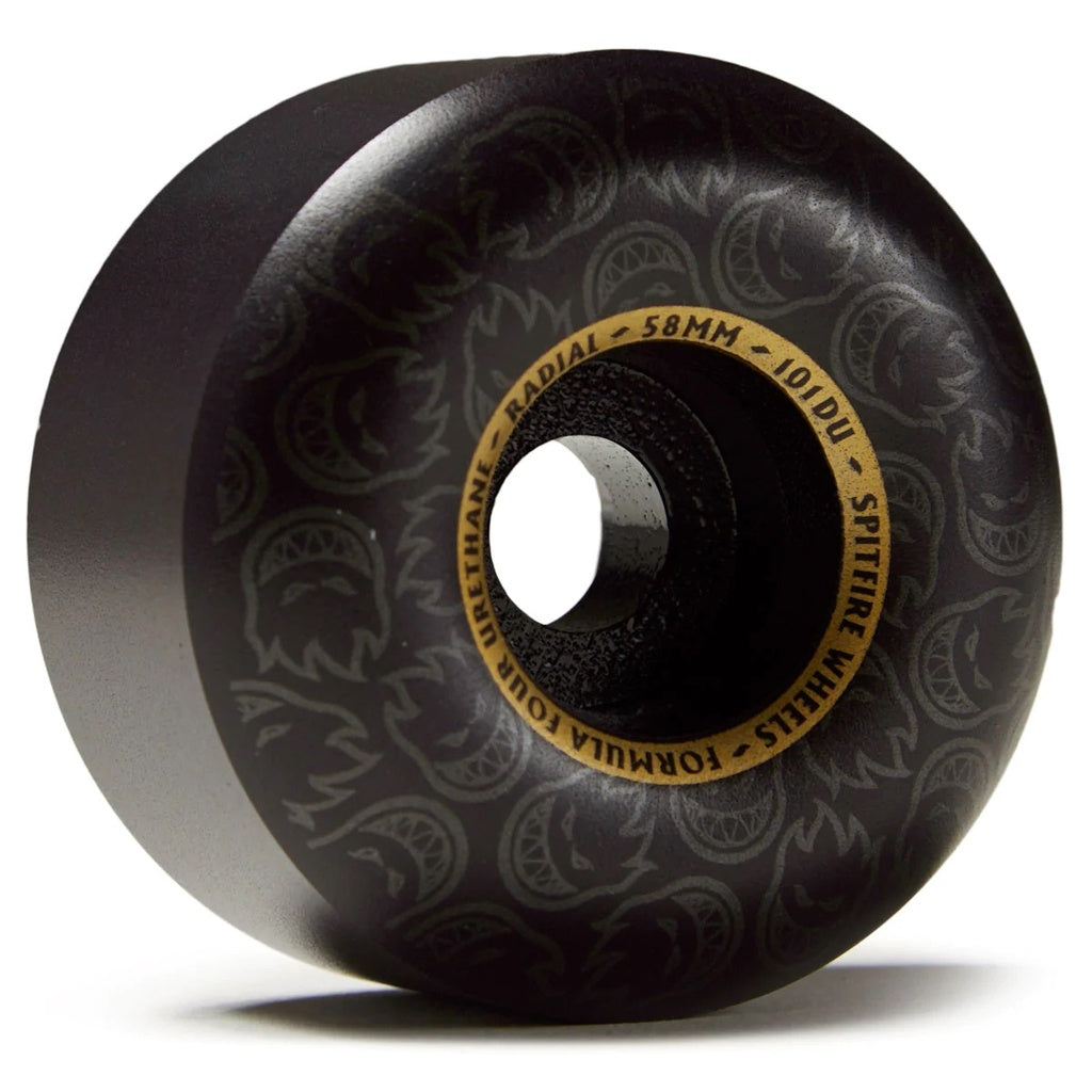 SPITFIRE WHEELS FORMULA FOUR BLACK OUT RADIAL 101A (58MM) - The Drive Skateshop