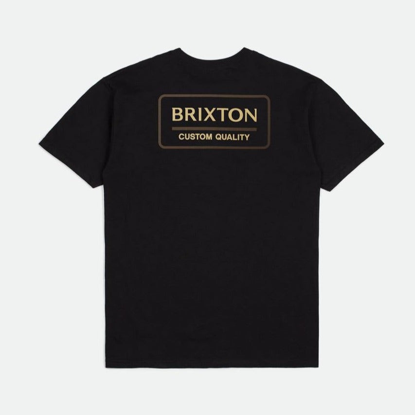 BRIXTON PALMER PROPER TEE BLACK/STRAW/DARK EARTH