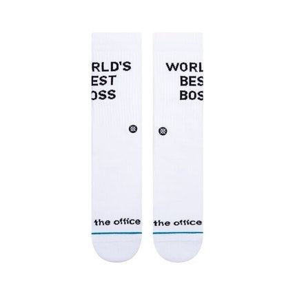STANCE SOCKS WORLDS BEST BOSS WHITE - The Drive Skateshop