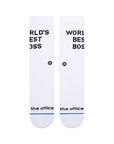 STANCE SOCKS WORLDS BEST BOSS WHITE - The Drive Skateshop