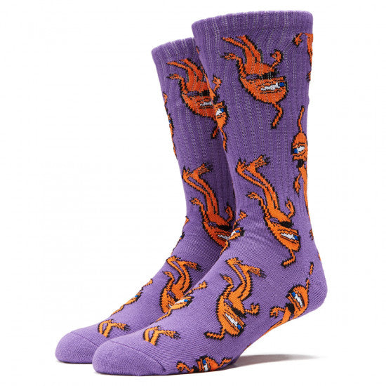 TOY MACHINE SOCKS MULTI SECT PURPLE