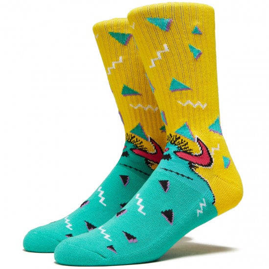 TOY MACHINE SOCKS 80'S MONSTER SOCKS YELLOW - The Drive Skateshop