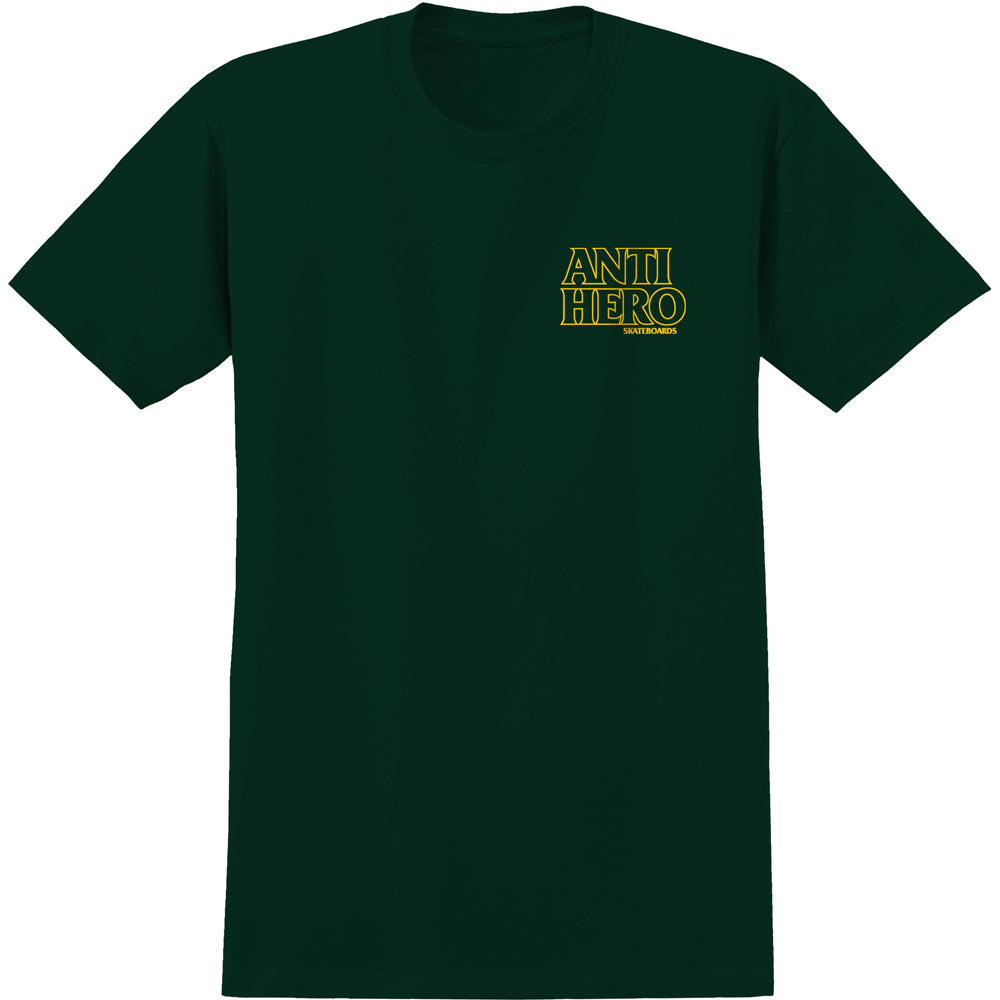 ANTIHERO LIL BLACK HERO OUTLINE SS T-SHIRT FORREST GREEN