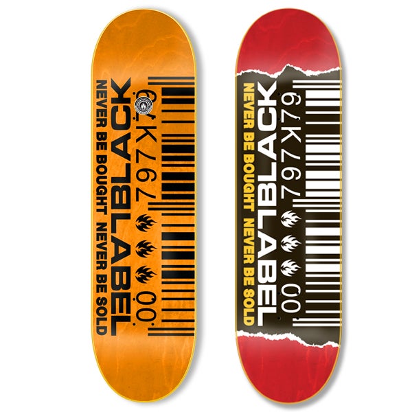 BLACK LABEL BARCODE RIPPED DECK (9") - The Drive Skateshop
