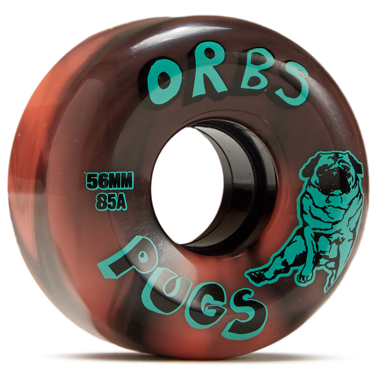 ORBS WHEELS - PUGS 85A CORAL/BLACK SWIRL (56MM)