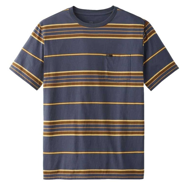 BRIXTON HILT S/S POCKET KNIT WASHED NAVY/BLONDE