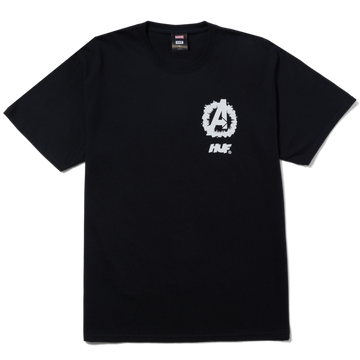 HUF X AVENGERS COSMIC ASSEMBLEDGE TEE BLACK