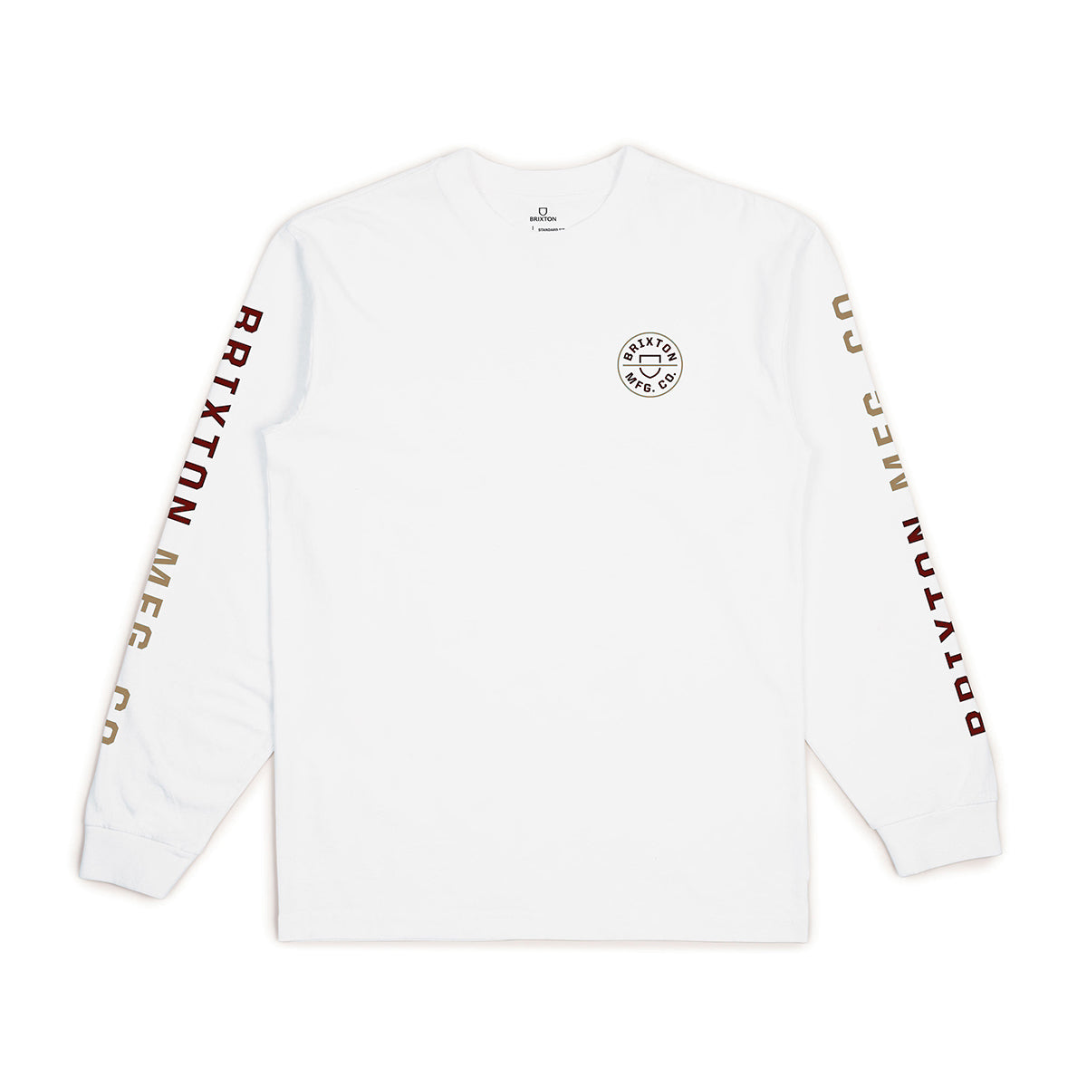 BRIXTON CREST LONG SLEEVE WHITE/MOJAVE/BURNT HENNA