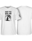 POWELL-PERALTA HAVE YOU SEEN HIM ANIMAL CHIN T-SHIRT WHITE - The Drive Skateshop