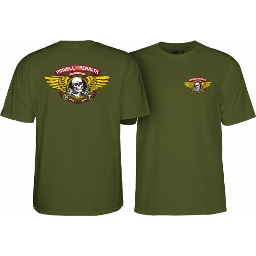 POWELL-PERALTA S/S WINGED RIPPER T-SHIRT MILITARY GREEN - The Drive Skateshop