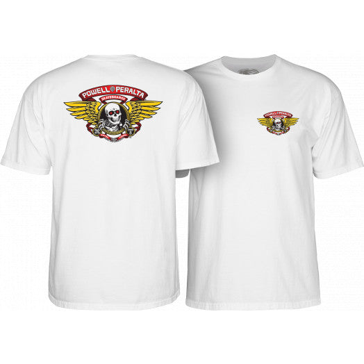 POWELL-PERALTA S/S WINGED RIPPER T-SHIRT WHITE - The Drive Skateshop