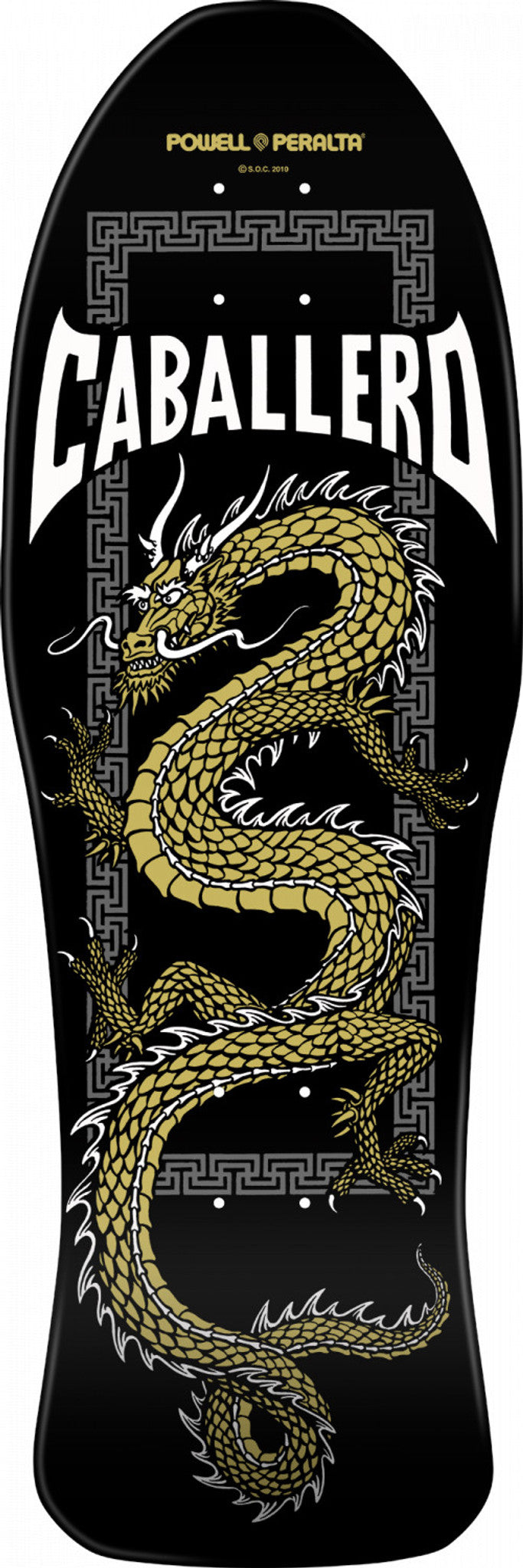 POWELL-PERALTA RETRO DECK - CAB CHINESE DRAGON SPOON NOSE BLACK GOLD (10&quot;) - The Drive Skateshop