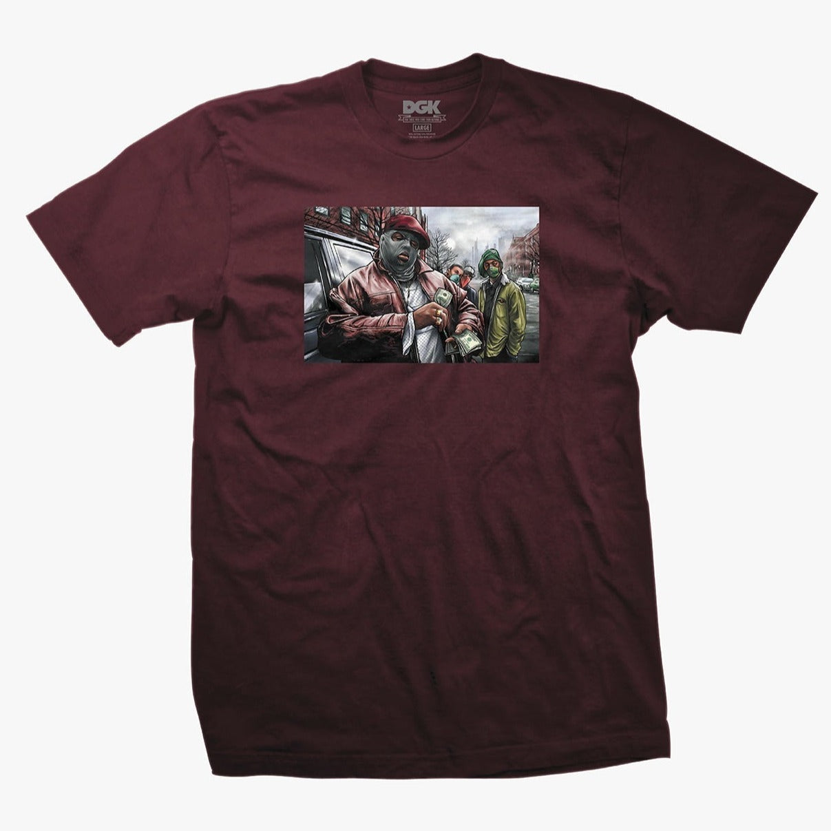 DGK T SHIRT - IN THE BRICKS - BURGANDY