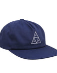 HUF ESSENTIALS TRIPPLE TRIANGLE UNSTRUCTURED SNAPBACK NAVY - The Drive Skateshop