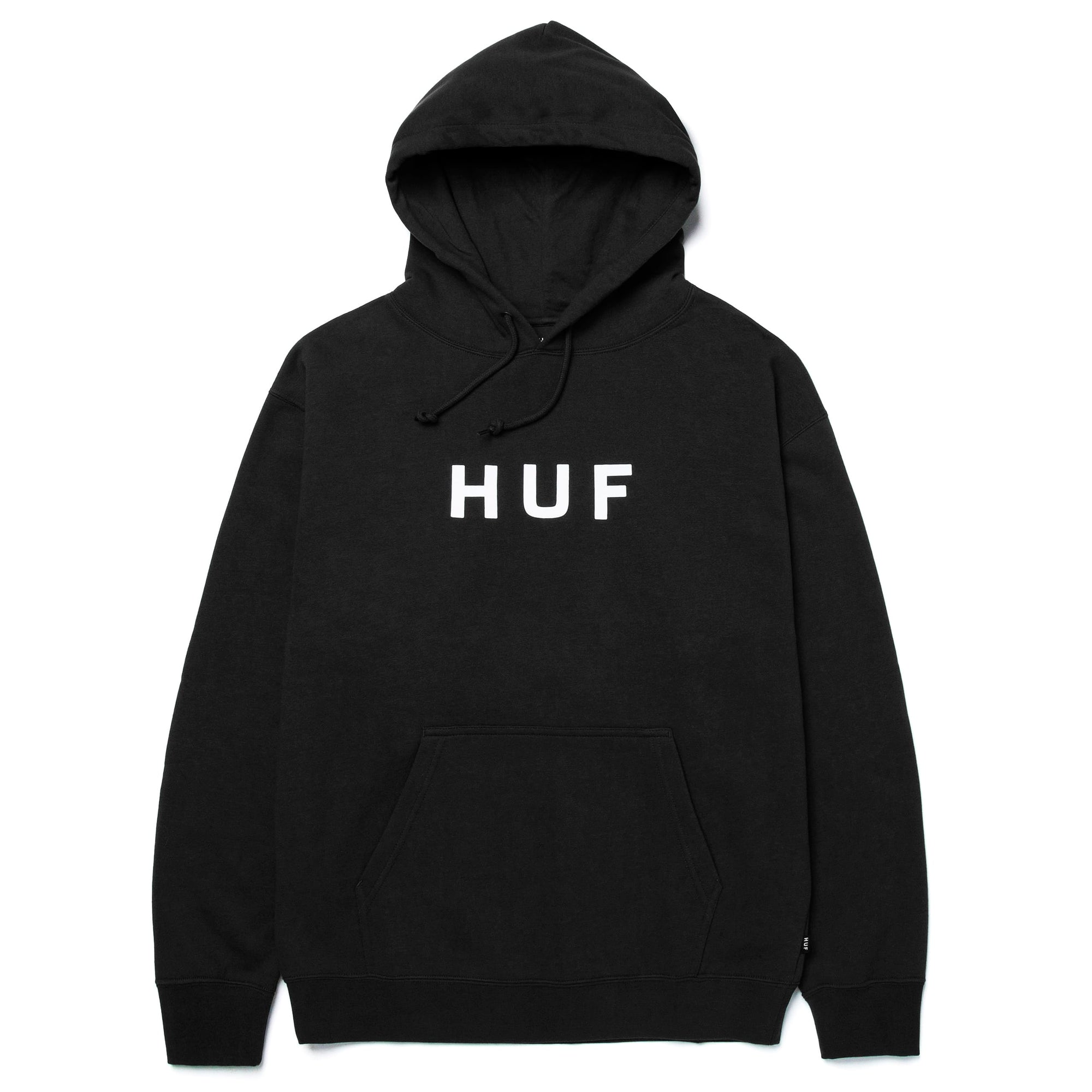 HUF ESSENTIALS OG LOGO HOOD BLACK