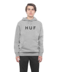 HUF ESSENTIALS OG LOGO PULLOVER HEATHER GREY - The Drive Skateshop
