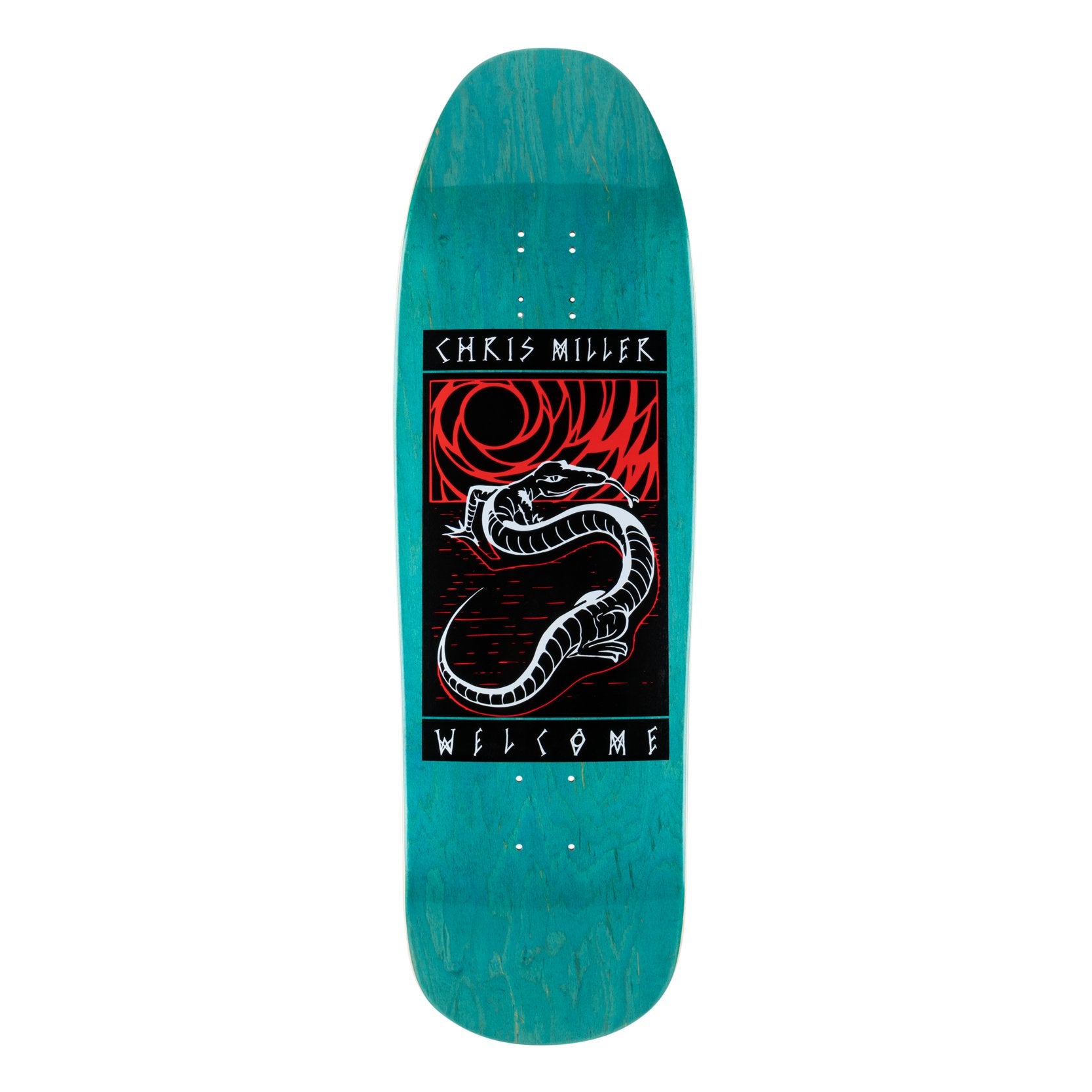WELCOME DECK - CHRIS MILLER LIZARD ON GAIA TEAL STAIN (9.6&quot;)