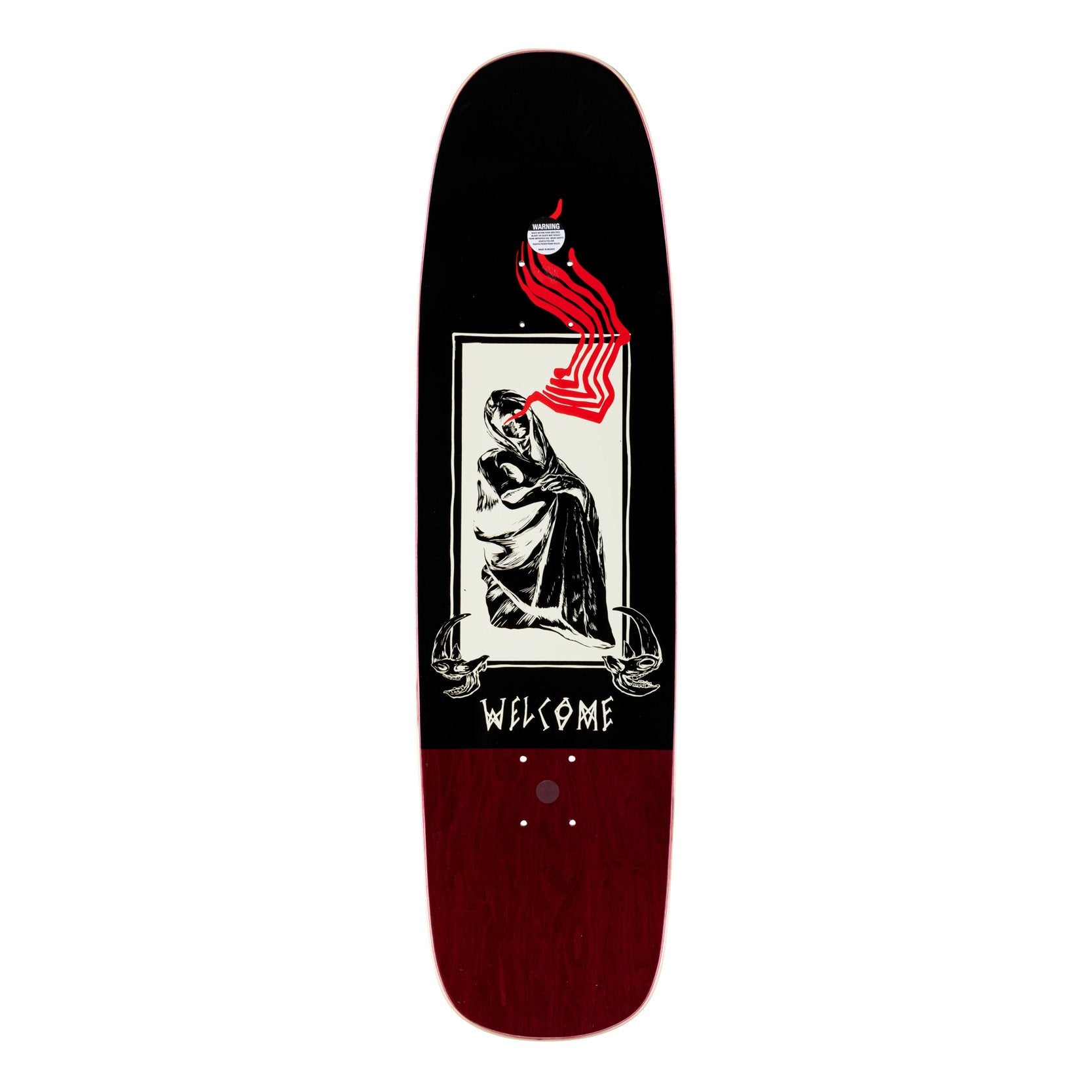 WELCOME DECK - UNHOLY DIVER ON SON OF GOLEM DARK RED STAIN (8.75") - The Drive Skateshop