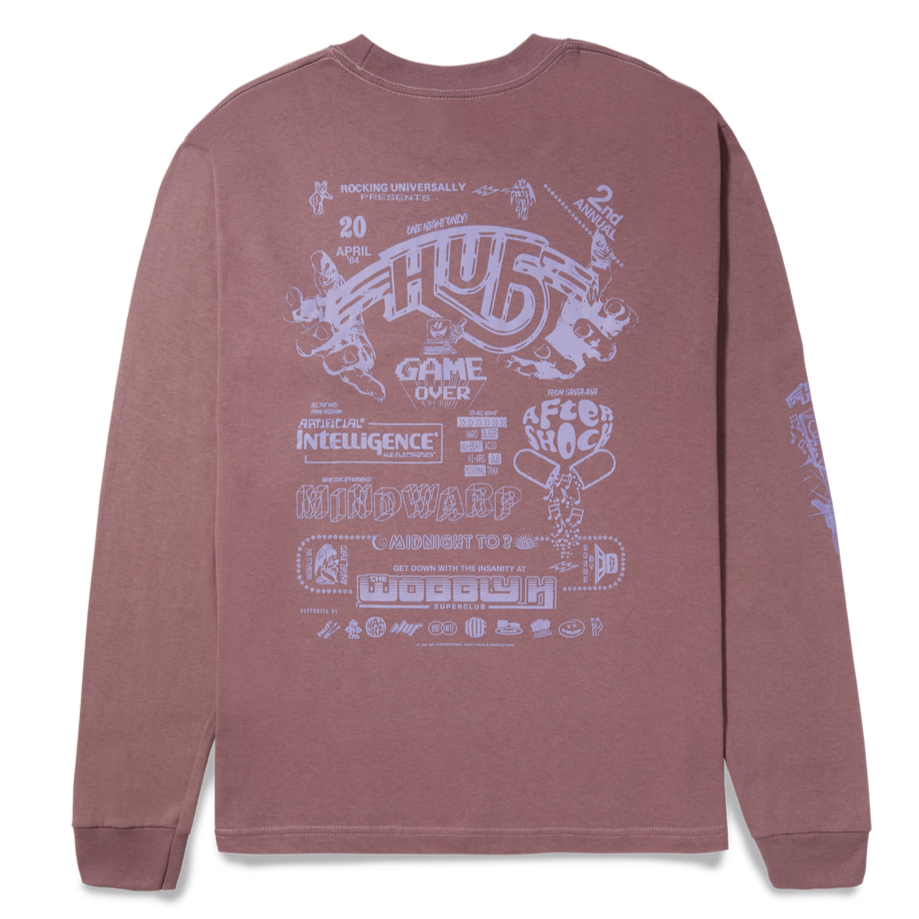 HUF GAME OVER LONGSLEEVE MUAVE