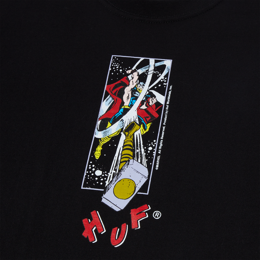 HUF X AVENGERS HAMMER TIME TEE BLACK