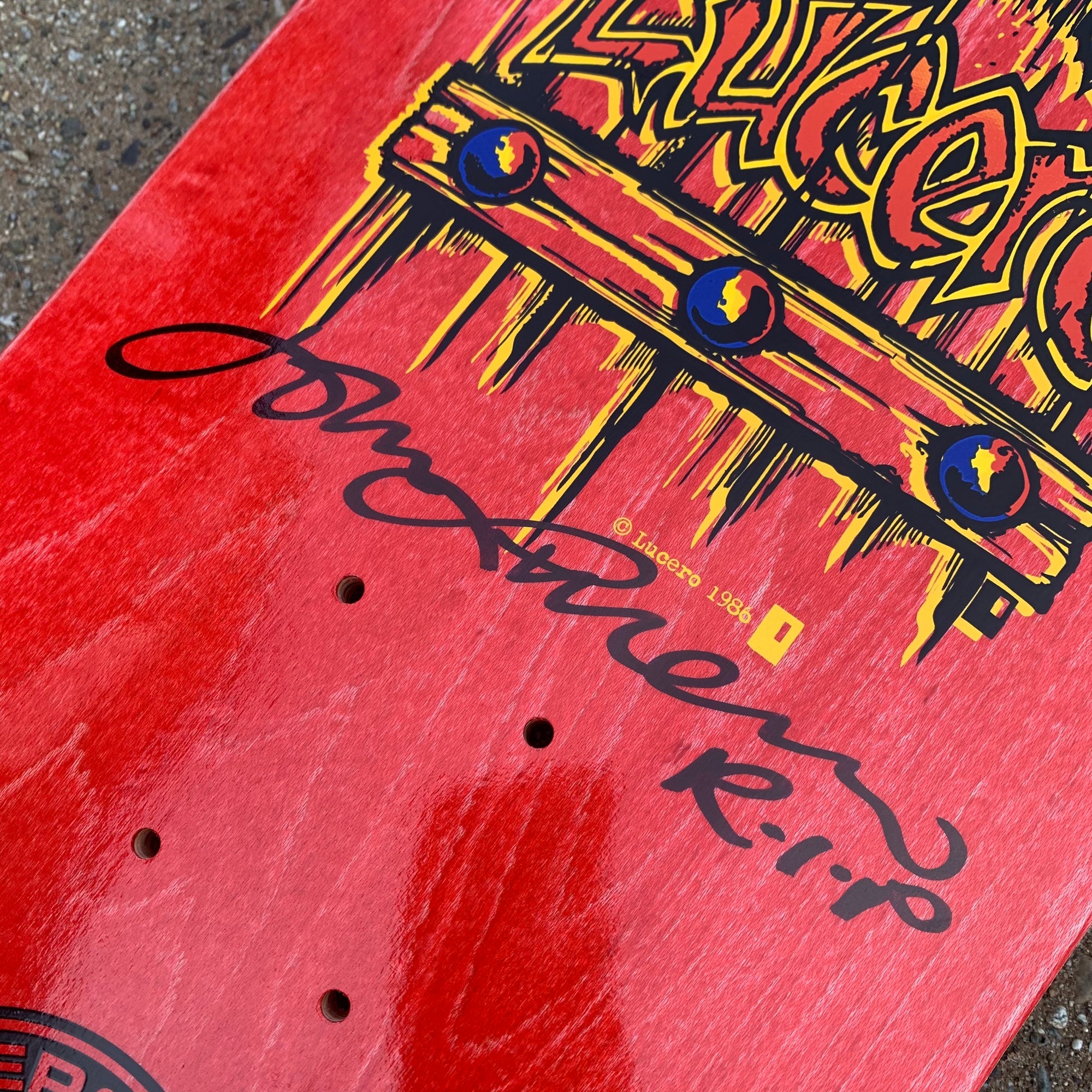 BLACK LABEL DECK - AUTOGRAPHED LUCERO M.I.A RED STAIN (9.25") - The Drive Skateshop
