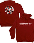 INDEPENDENT HOODIE BAR/CROSS MAROON - The Drive Skateshop