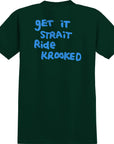 KROOKED STRAIT EYES T-SHIRT FORREST GREEN/BLUE - The Drive Skateshop