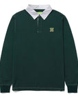 HUF LONGDEN LONG SLEEVE POLO FOREST GREEN