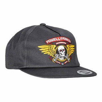 POWELL PERALTA CAP SNAPBACK - WINGED RIPPER CHARCOAL - The Drive Skateshop