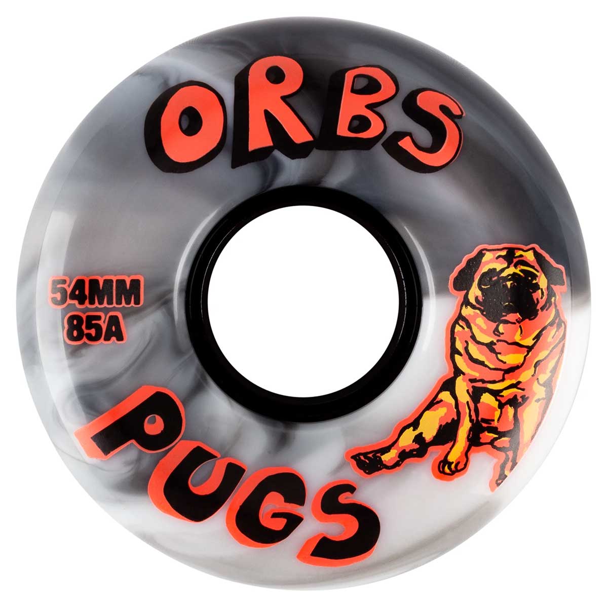 ORBS WHEELS - PUGS 85A BLACK/WHITE SWIRL (54MM)