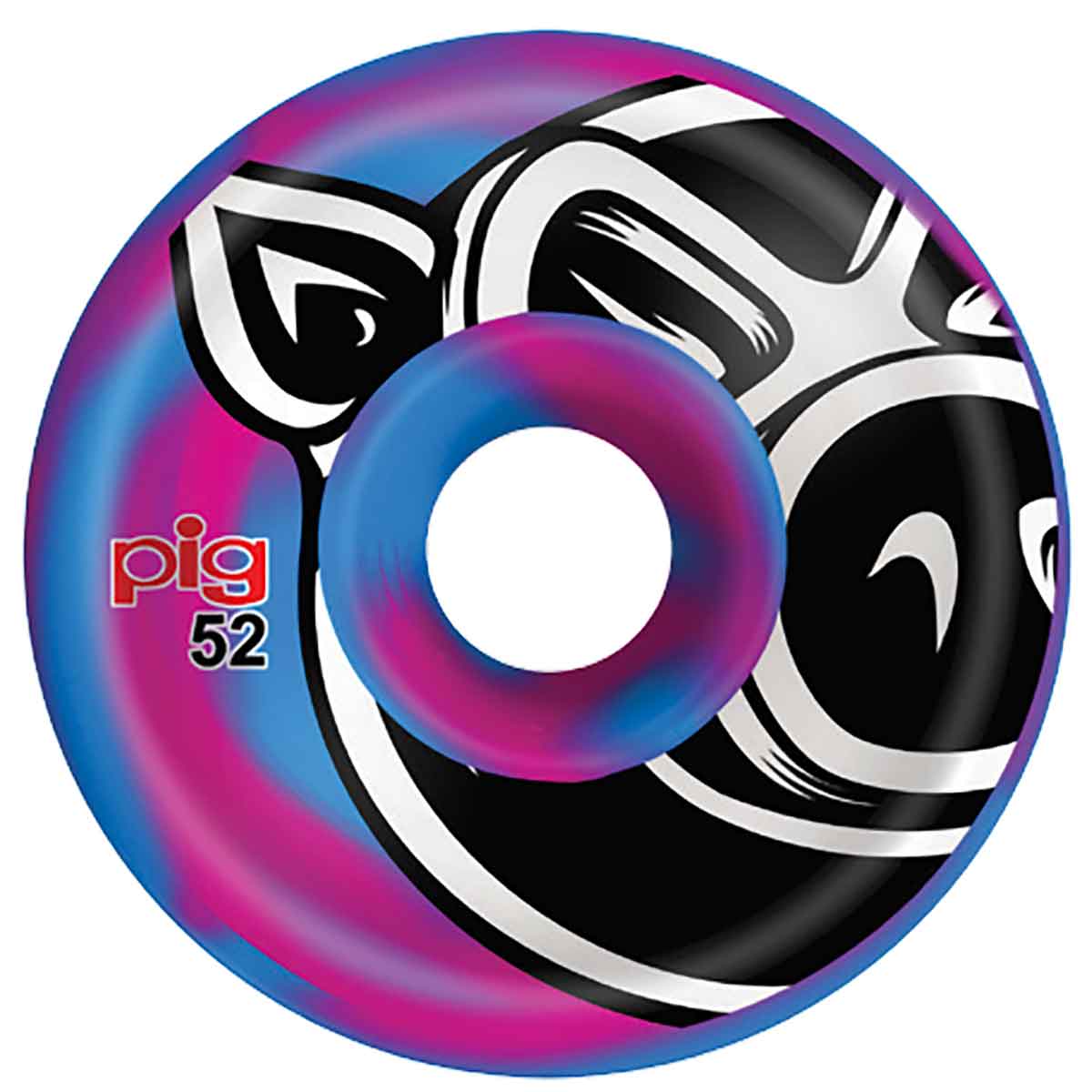PIG WHEELS PIGHEAD SWIRL PINK/BLUE CONICAL 101A (52MM) - The Drive Skateshop