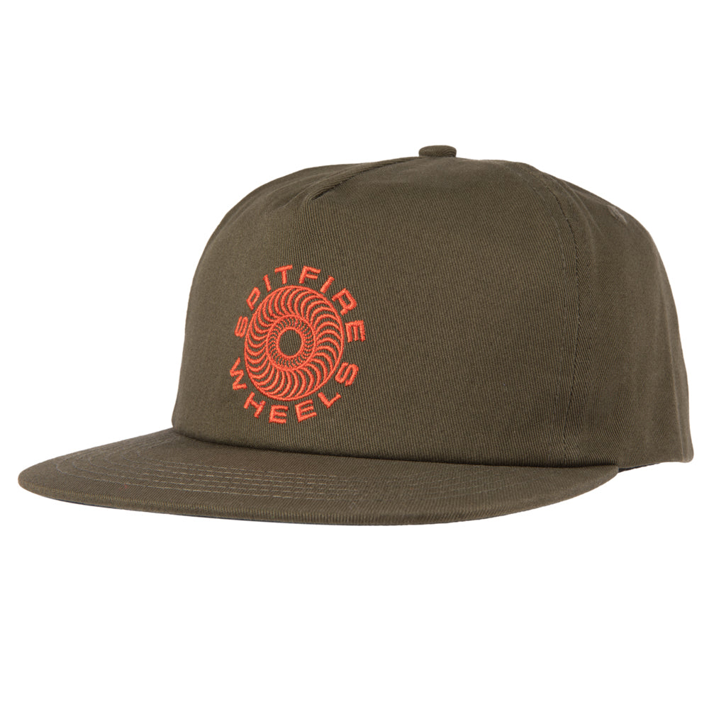 SPITFIRE CLASSIC 87 SWIRL SNAPBACK OLIVE/RED