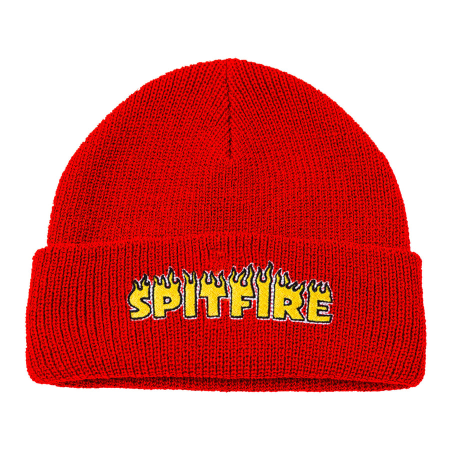 SPITFIRE FLASH FIRE CUFF BEANIE RED - The Drive Skateshop