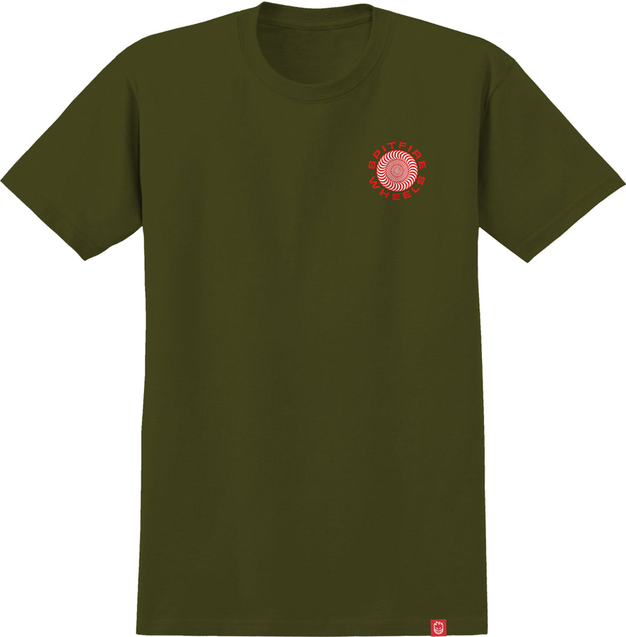 SPITFIRE CLASSIC 87 SWIRL T-SHIRT MILITARY GREEN/RED - The Drive Skateshop