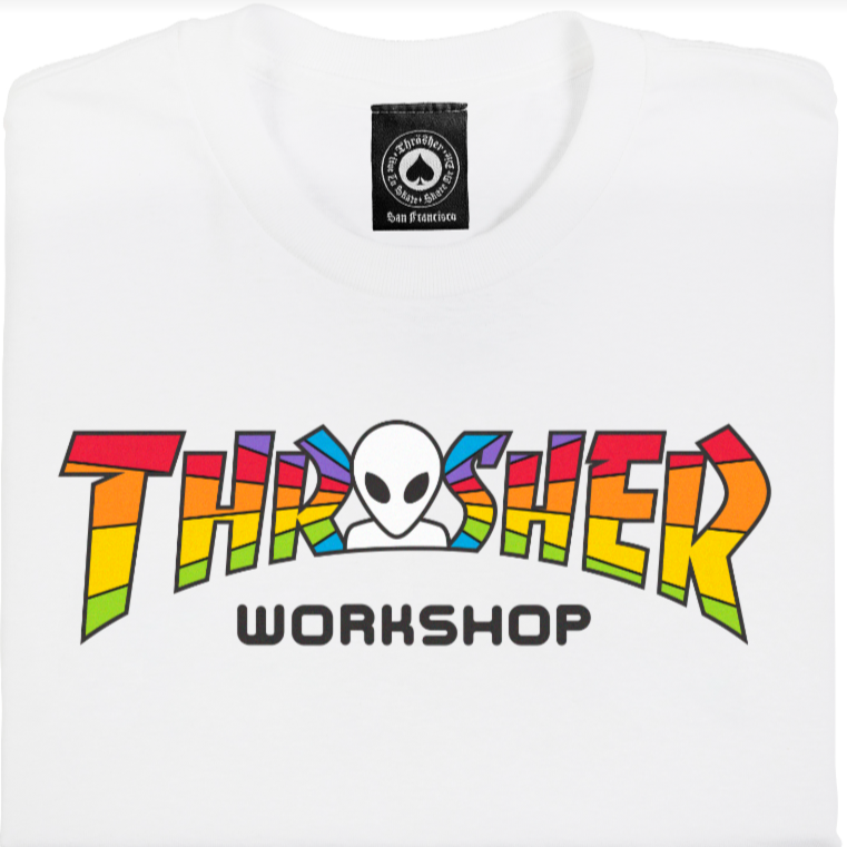 THRASHER X AWS SPECTRUM TEE WHITE - The Drive Skateshop