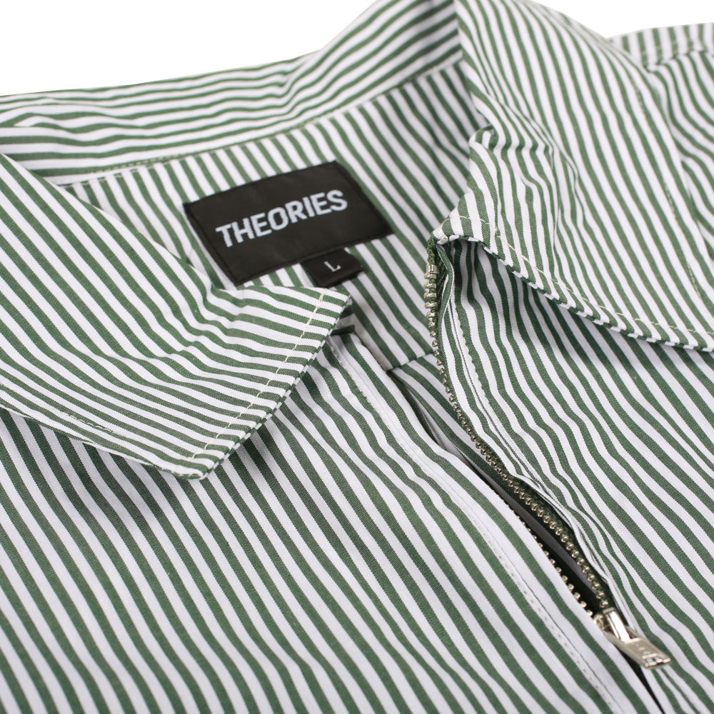 THEORIES X ACE ZIP WORK SHIRT WHITE/GREEN – The Drive Skateboard Shop