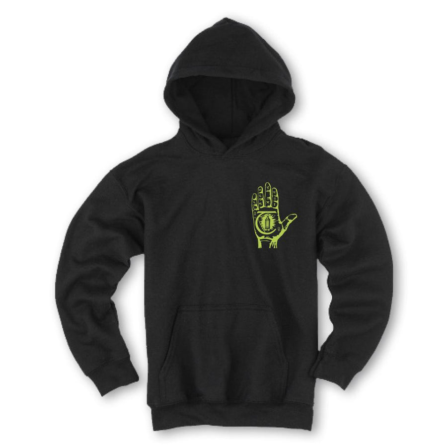 THEORIES MYSTIC ADVISOR PULLOVER BLACK/NEON GREEN | The Drive Skateshop