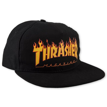 THRASHER FLAME SNAPBACK BLACK - The Drive Skateshop