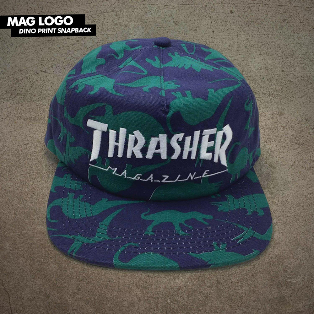 THRASHER MAG LOGO SNAPBACK DINO PRINT