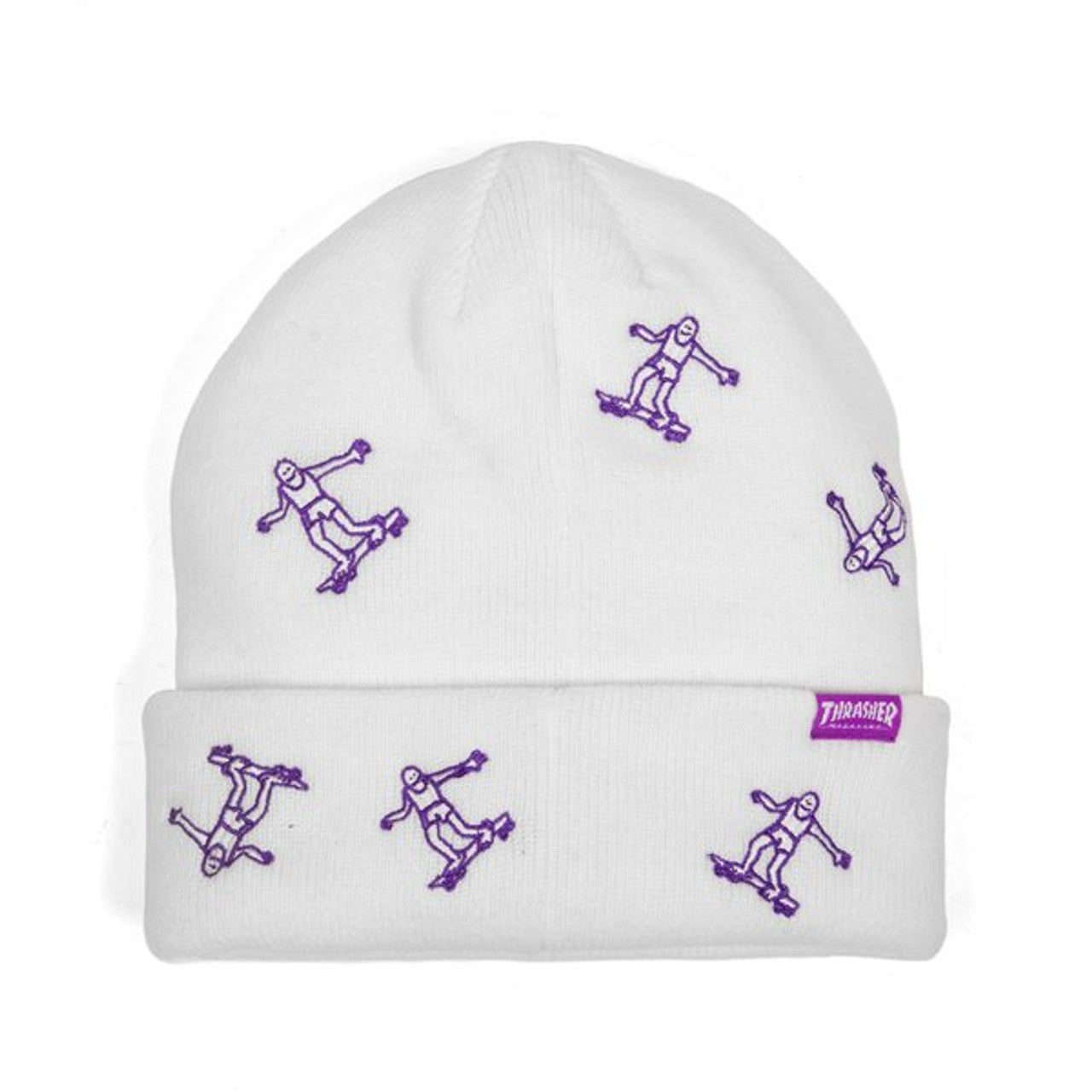 THRASHER BEANIE GONZ PATTERN WHITE - The Drive Skateshop