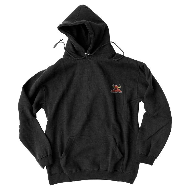 TOY MACHINE PULLOVER HOODY - MONSTER EMBROIDERED BLACK - The Drive Skateshop