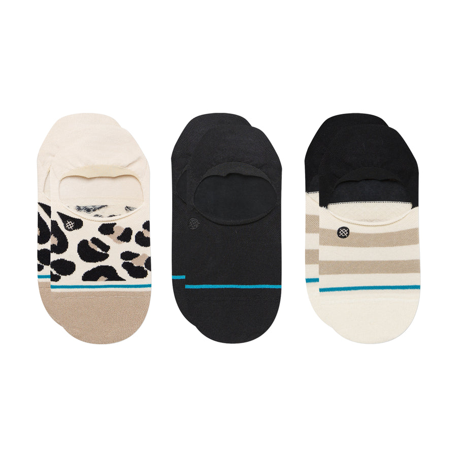 STANCE SOCKS WOMENS SPOT ON NO SHOW 3 PACK LEOPARD - The Drive Skateshop