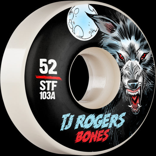 BONES WHEELS TJ ROGERS BLACK WOLF V3 SLIMS STF 103A (52MM/54MM) - The Drive Skateshop